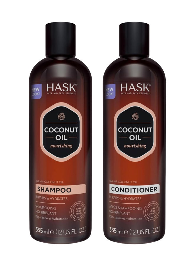 HASK Coconut Shampoo 355Ml & Conditioner 355Ml X2 Value Pack - Image 1